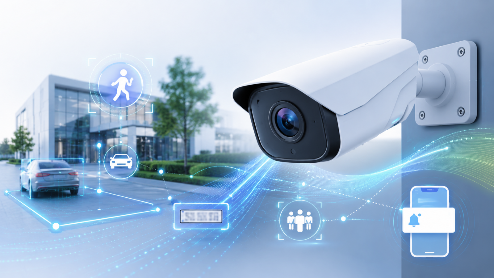 Камера видеонаблюдения с видеоаналитикой, AI, SMD и классификацией объектов
