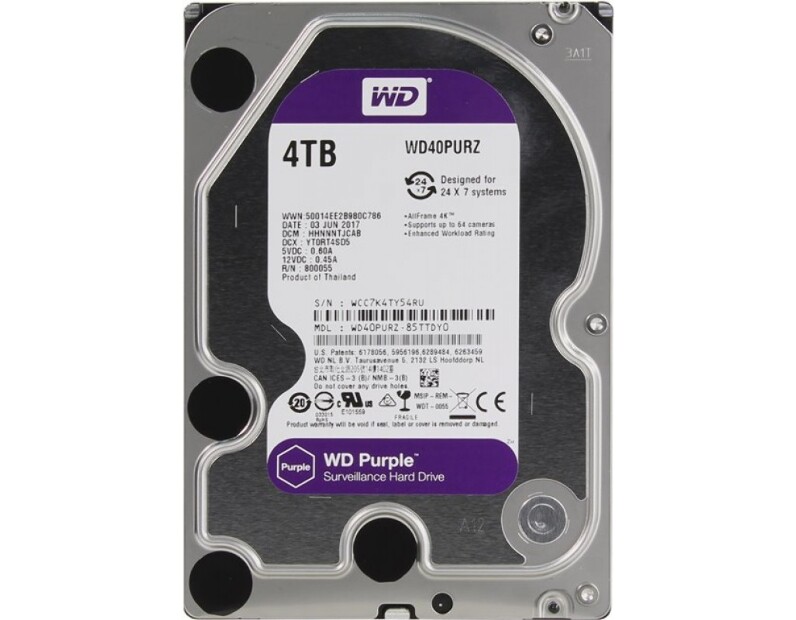 Жесткий диск HDD 4 Тб  Western Digital Purple WD40PURZ