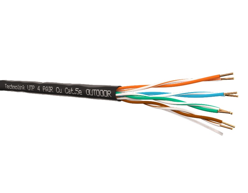 Кабель Technolink UTP4 cat.5е, одножильный / 305м / Сu / для наружных работ