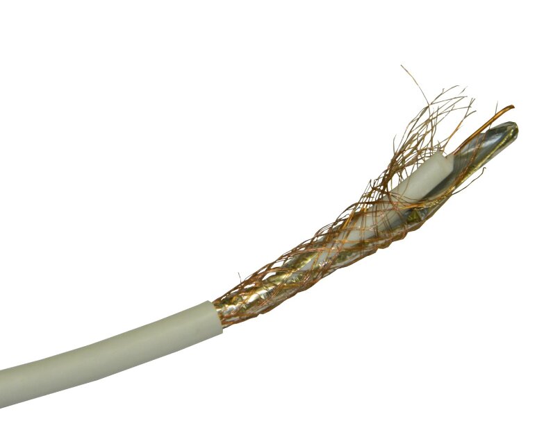 Кабель коаксиальный SAT-703 Cabletech, 75 Ом (CCA, оплетка 48 нитей CCA), белый (100м) РАСПРОДАЖА