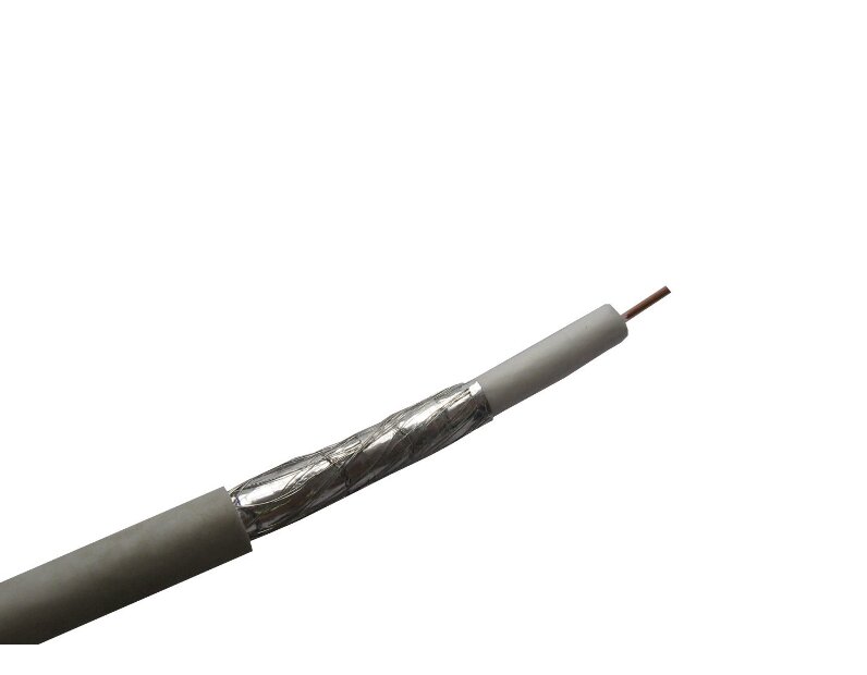 Кабель коаксиальный RG-6U Technolink, 75 Ом (CCS, оплетка 48 нитей AL), белый (100м) РАСПРОДАЖА