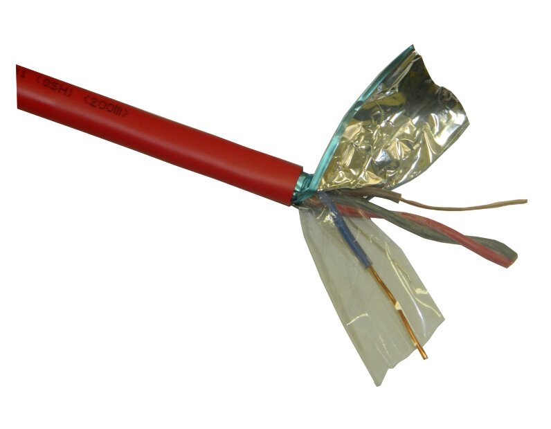 Кабель сигнальный NETKO, экранированный, КПСЭнг (А) - FRLS, 2*2*1.00мм2 (1.1мм) 200м, красный