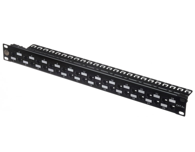 Патч-панель UTP, 19", 24 порта RJ45, cat.6а, 1U, Dual Type IDC, Netko СКС (PKJ24 C6A B/BKKJ32 C6)