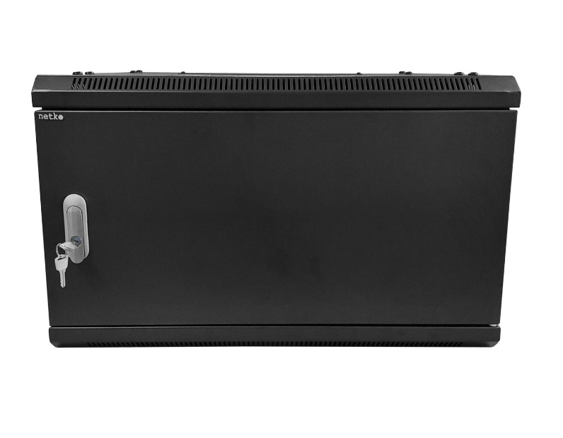 Шкаф настенный 6U серия WMA (Wall Maestro) (600х450х370), разборный, передняя металлическая дверь, черный Netko 