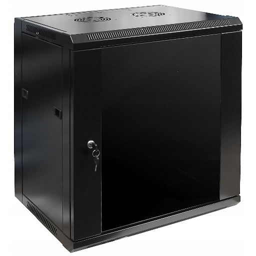 Шкаф настенный 12U серия WM (600х600х635), передняя дверь стекло, собранный, черный Netko WM 6612.901