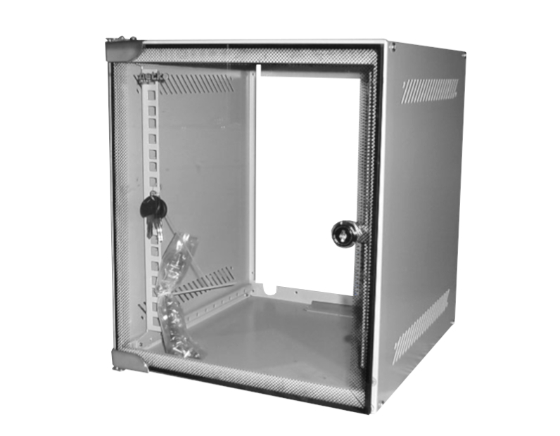 Шкаф настенный 10" 12U серия WS (280х310х595), передняя дверь стекло, без задней стенки, серый Netko