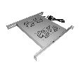 Полка вентиляторная 19", 1U/4 вентилятора, с кабелем, серая Netko