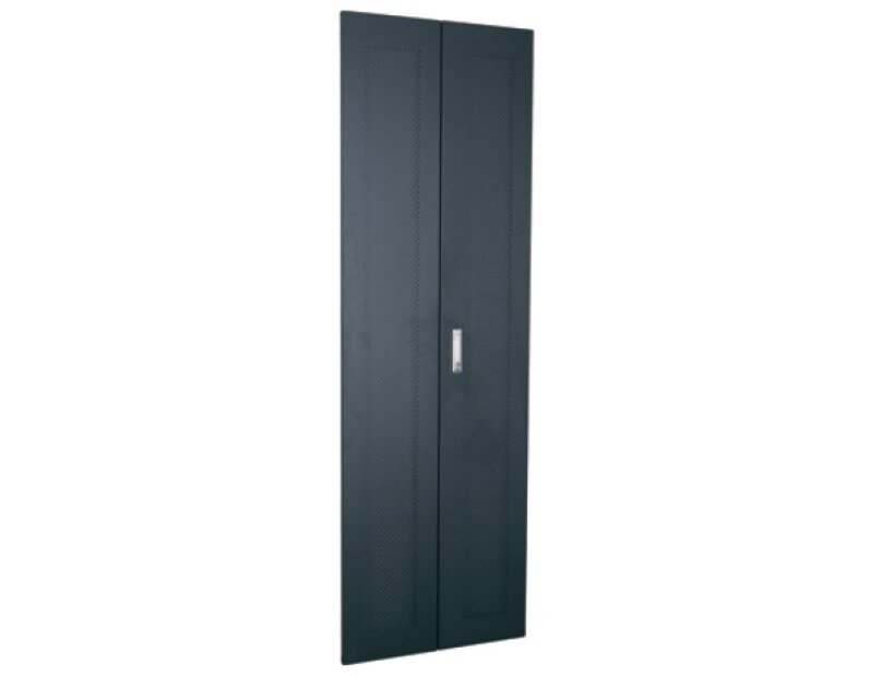 Дверь для шкафа TS,T2 металл, 47U Ширина 800 черная, с перфорацией, двойная Netko