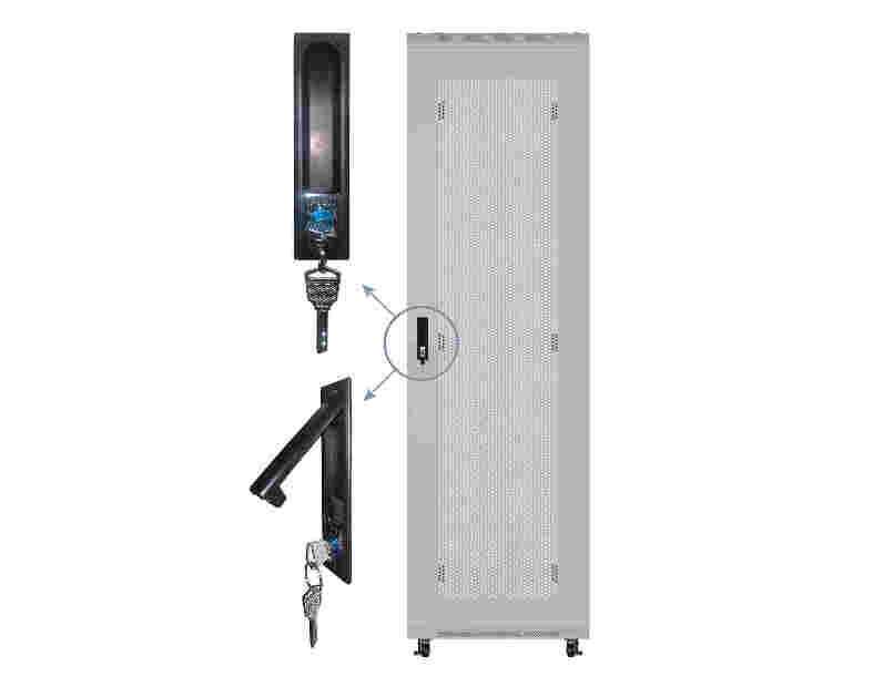 Дверь для шкафа серии Expert 27U Ширина 600, металлическая с перфорацией, серая