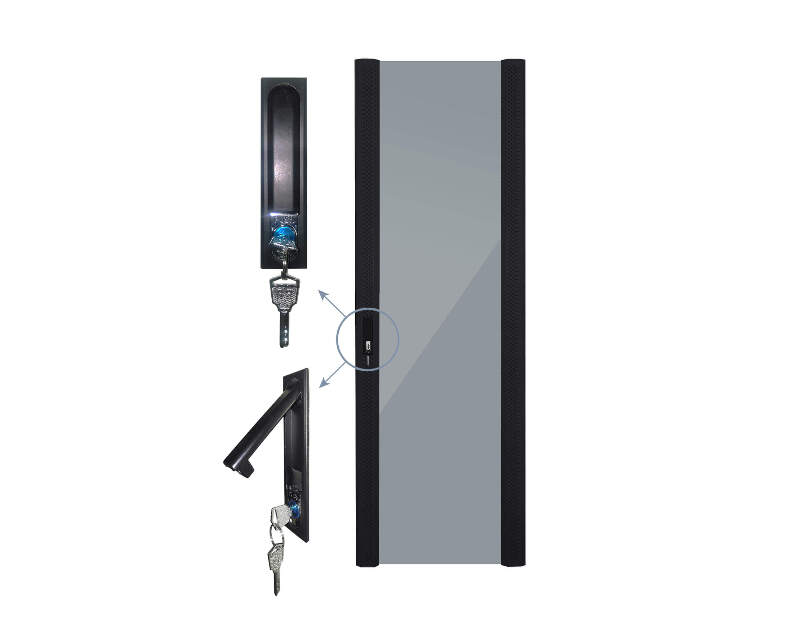 Дверь для шкафа серии Expert 42U Ширина 600, стеклянная, черная