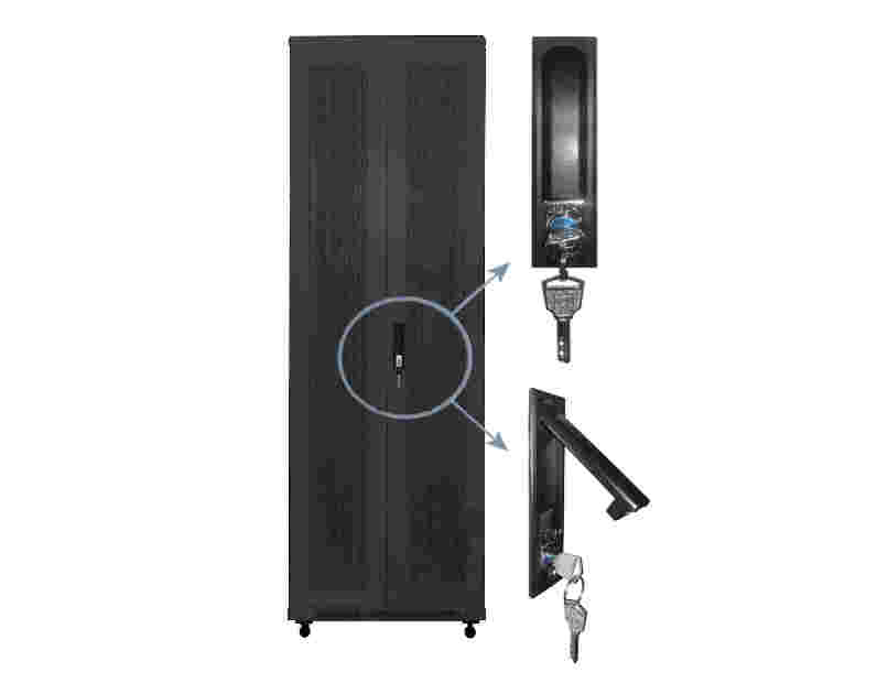 Дверь для шкафа серии Expert 42U Ширина 800, металлическая, с перфорацией, двойная, черная