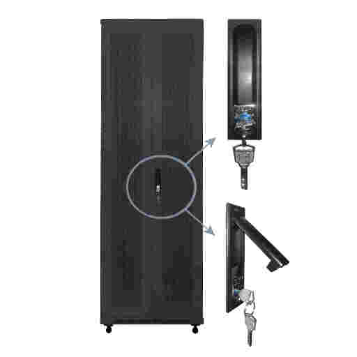 Дверь для шкафа серии Expert 47U Ширина 800, металлическая, с перфорацией, двойная, черная N.FRTD-Z.47U.65203.BK