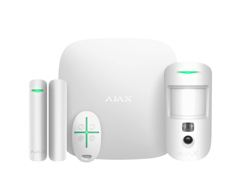 Комплект беспроводной сигнализации Ajax StarterKit Cam Белый