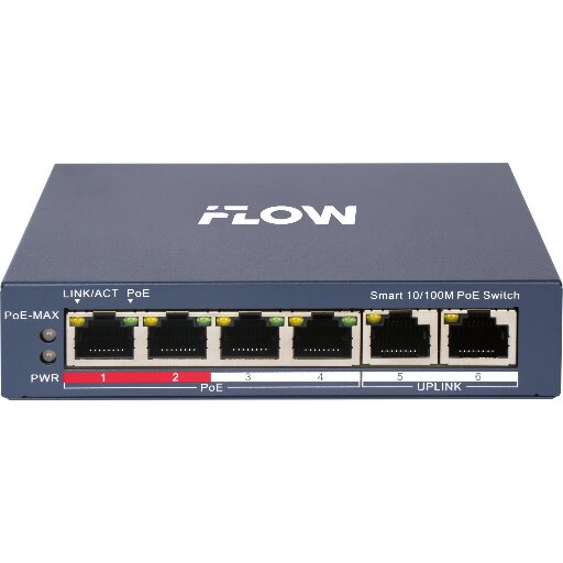 Настраиваемый 4-х портовый PoE-коммутатор F-SW-EM206POE-VM