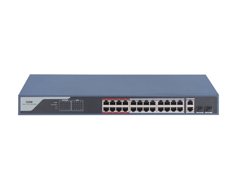 Коммутатор iFlow F-SW-EM426POE-VM + 24 PoE порта, 370 Вт питание
