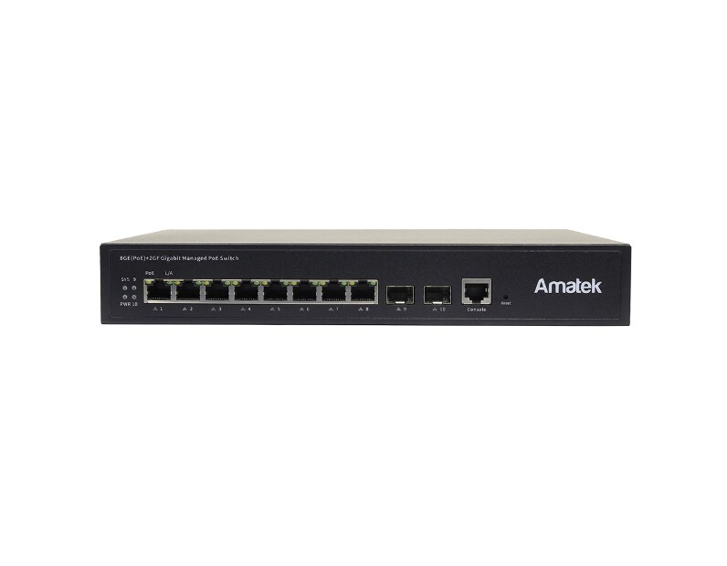 AN-SGM10P8A - 10-портовый гигабитный управляемый L2+ коммутатор с PoE до 120Вт
