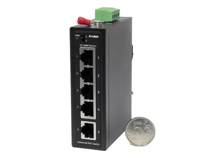 AN-SX5P4 - промышленный 5-портовый коммутатор с PoE до 120Вт