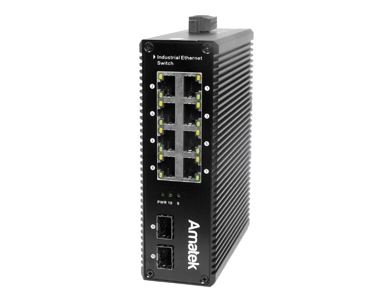 AN-SXG10P8A - промышленный 10-портовый гигабитный коммутатор с PoE до 240Вт