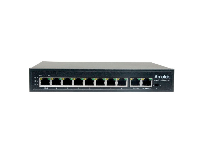 AN-S10P8G-120 - 10-портовый 100/1000 Мбит/с коммутатор с HiPoE до 120Вт
