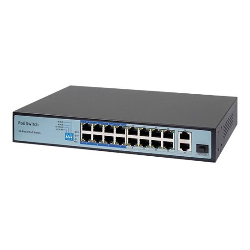 16 портовый РОЕ коммутатор с 2 Uplink и 1 SFP ATIX AT-NS-16P2G-1GS-150 (F)