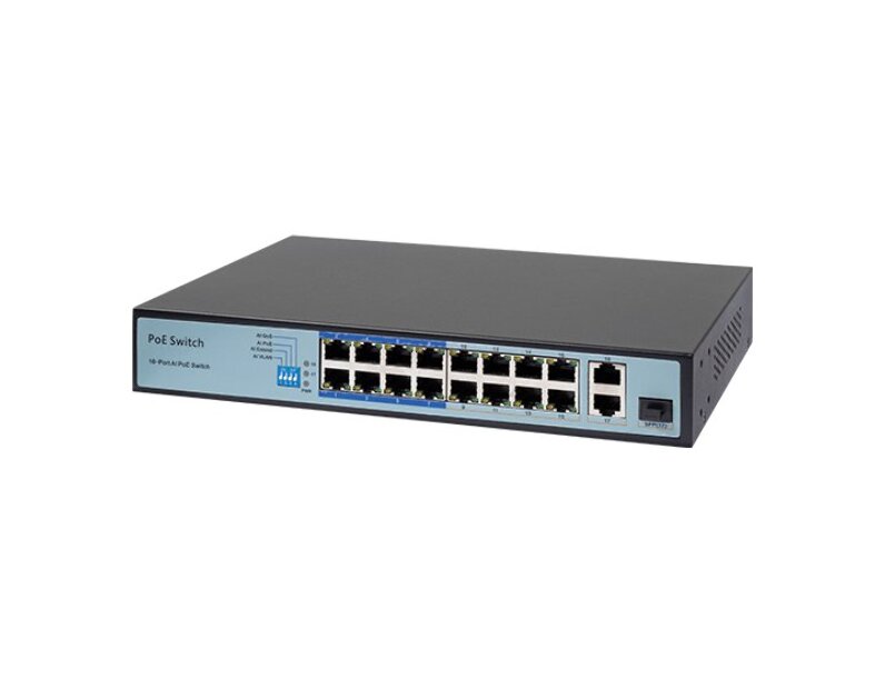 16 портовый РОЕ коммутатор с 2 Uplink и 1 SFP ATIX AT-NS-16P2G-1GS-150 (F)