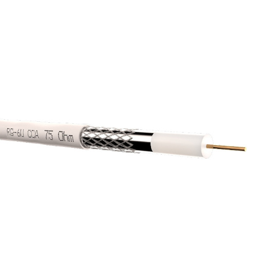 Кабель коаксиальный RG-6U, 75 Ом (CCA, оплетка 32 нити AL), белый (100м)  Optima Netko N.CXC-67480.2X.0B