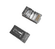 Коннектор RJ45 (8p8c) cat.5е, со сквозным отверстием (сквозной) EZNetko plug, экранированный, для одножильного и многожильного кабеля (нож с 2-мя зубцами), 100шт,  Optima Netko NC-RJ-45-(8p8c) - EPS