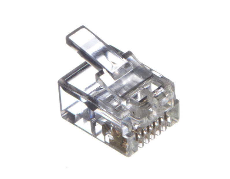 Коннектор RJ12 (6p6c), (нож с 2-мя зубцами), 100шт.,  Optima Netko NC-RJ-12b-(6p6c)