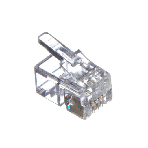 Коннектор RJ9 (4p4c), для телефонных трубок (нож с 2-мя зубцами), 100шт.,  Optima Netko NC-RJ-9-(4p4c)