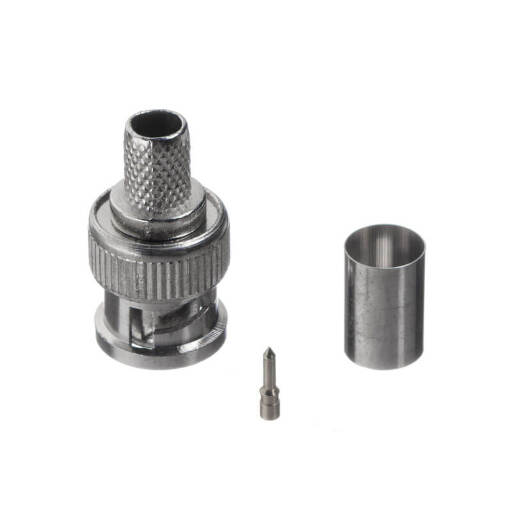 Коннектор BNC для RG-6/SAT-703, цинк/медь, для обжимного инструмента  Optima Netko 53452