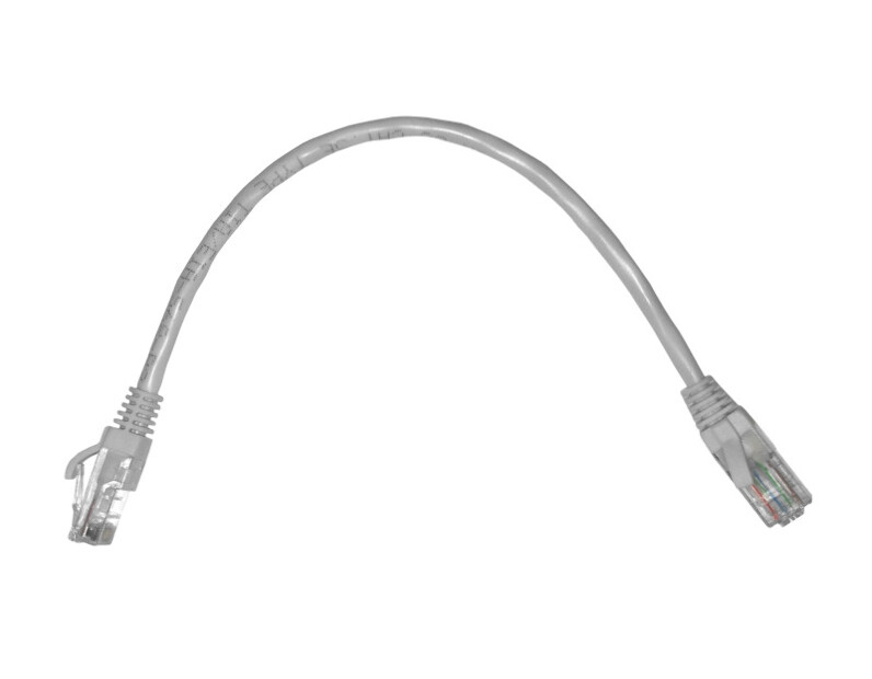 Патч-корд UTP4 cat 5e, 0,25м, ВС, LSZH, серый, литой коннектор Optima Netko N.BC.UTP.5e-0.25m-2-lszh