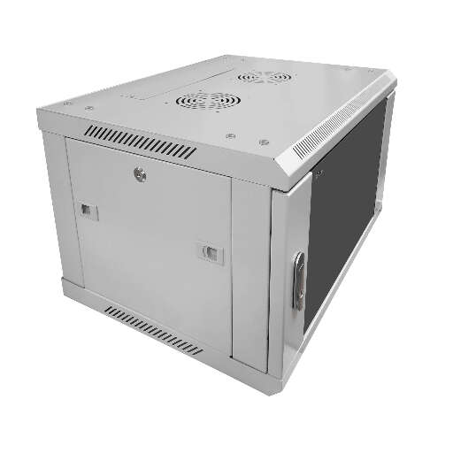 Шкаф настенный 6U серия WMA (Wall Maestro) (600х450х370), разборный, передняя стеклянная дверь, серый Netko N.WMA.6406GWD.65561.GY