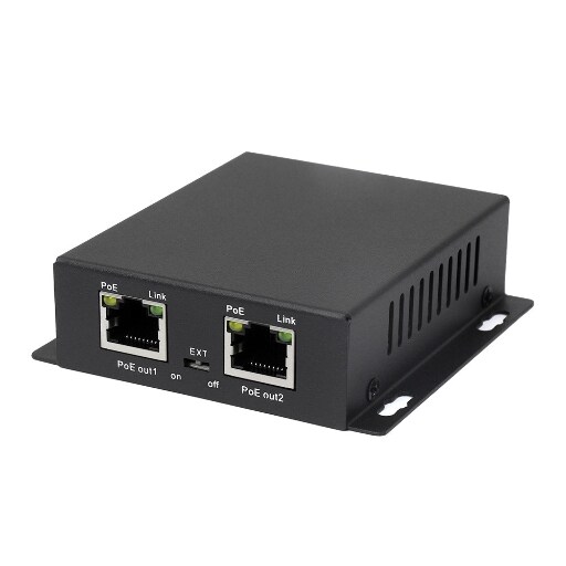 Удлинитель Ethernet на 2 выхода, 100 Мбит/с Amatek AN-PE2