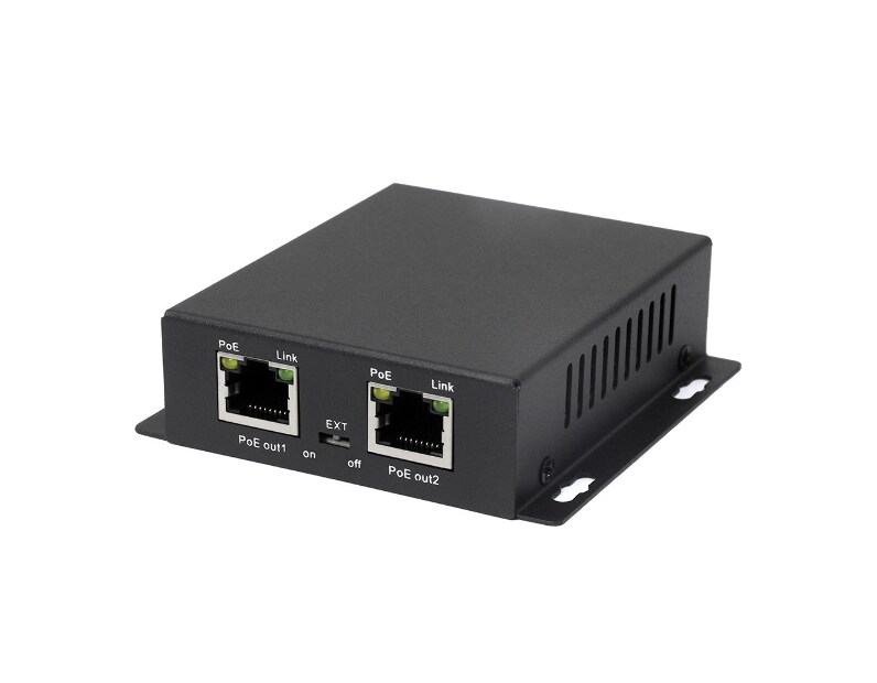 Удлинитель Ethernet на 2 выхода, 100 Мбит/с Amatek AN-PE2