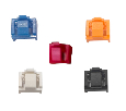 Блокиратор портов RJ45 (50шт) белый, черный, синий, красный, оранжевый, Optima + ключ Netko 70263