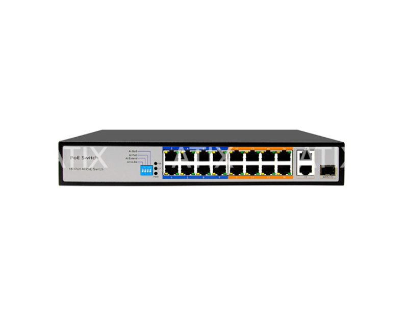 16 портовый РoЕ коммутатор с 2 Uplink и 1 SFP ATIX AT-NS-16P2G-1GS-150 (2F)