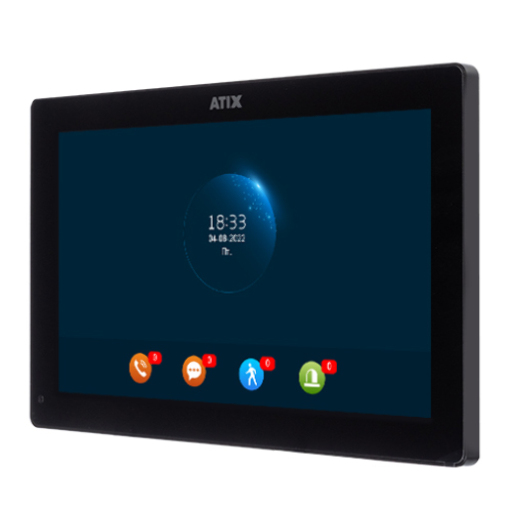 Видеодомофон с функцией DVR и AI ATIX AT-I-M1012F/IW Black