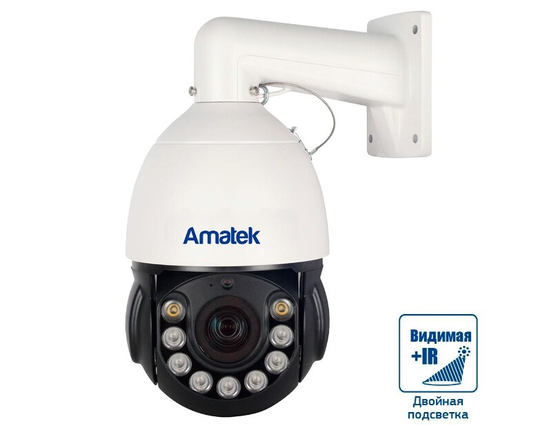 Уличная высокоскоростная поворотная IP камера 5Мп с совмещенной подсветкой Amatek AC-I5110PTZ20H