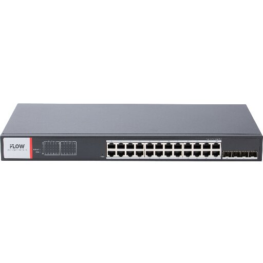 Настраиваемый промышленный 24-портовый PoE-коммутатор F-SW-IM628HPOE-PM-24G4GO