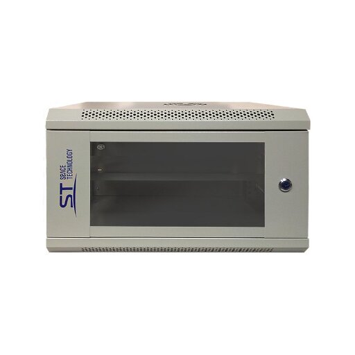 Шкаф телекоммуникационный настенный ST-NC6U01 (СЕРЫЙ)  С ПОЛКОЙ 00-00066075