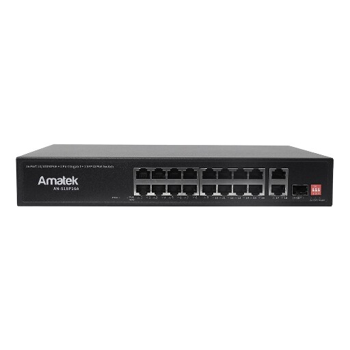 Портовый 100/1000 Мбит/с коммутатор с PoE+ до 300Вт Amatek AN-S18P16A