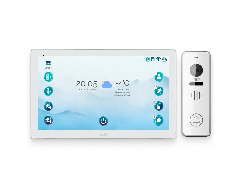 Комплект видеодомофона с ИИ-записью и удаленным доступом CTV 5109AI Kit (M5109AI + D4001)