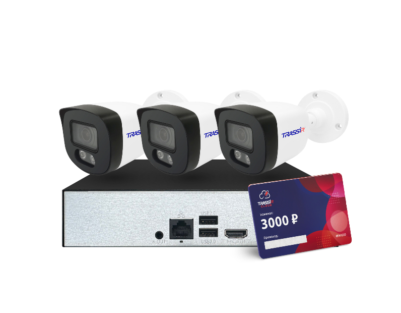 TRASSIR TR-Lite1110+3L2B5+Cloud3000 Комплект видеонаблюдения
