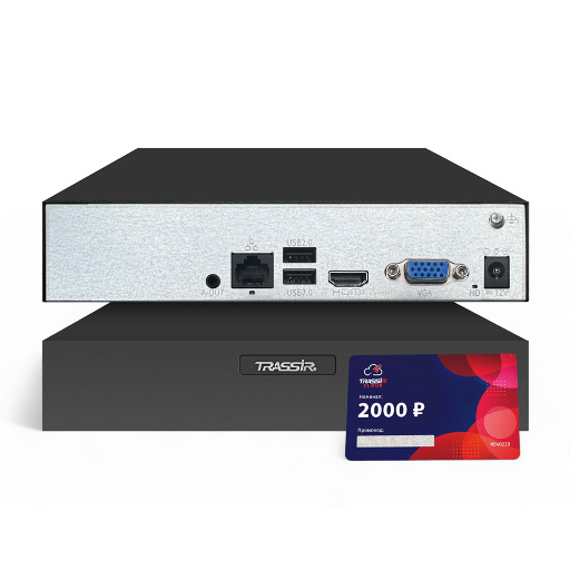 Комплект видеонаблюдения TRASSIR TRLite1110Cloud2000 10 IP-каналов H.265 HDMI VGA